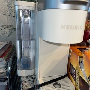 Keurig Coffee Maker in White with Silver Accents